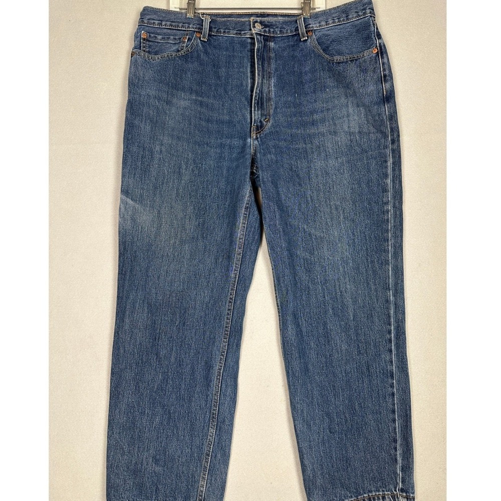 Levis 550 Jeans Mens 42X30 Blue Relaxed Fit Tapered‎ Leg Red Tab 5-Pocket Denim